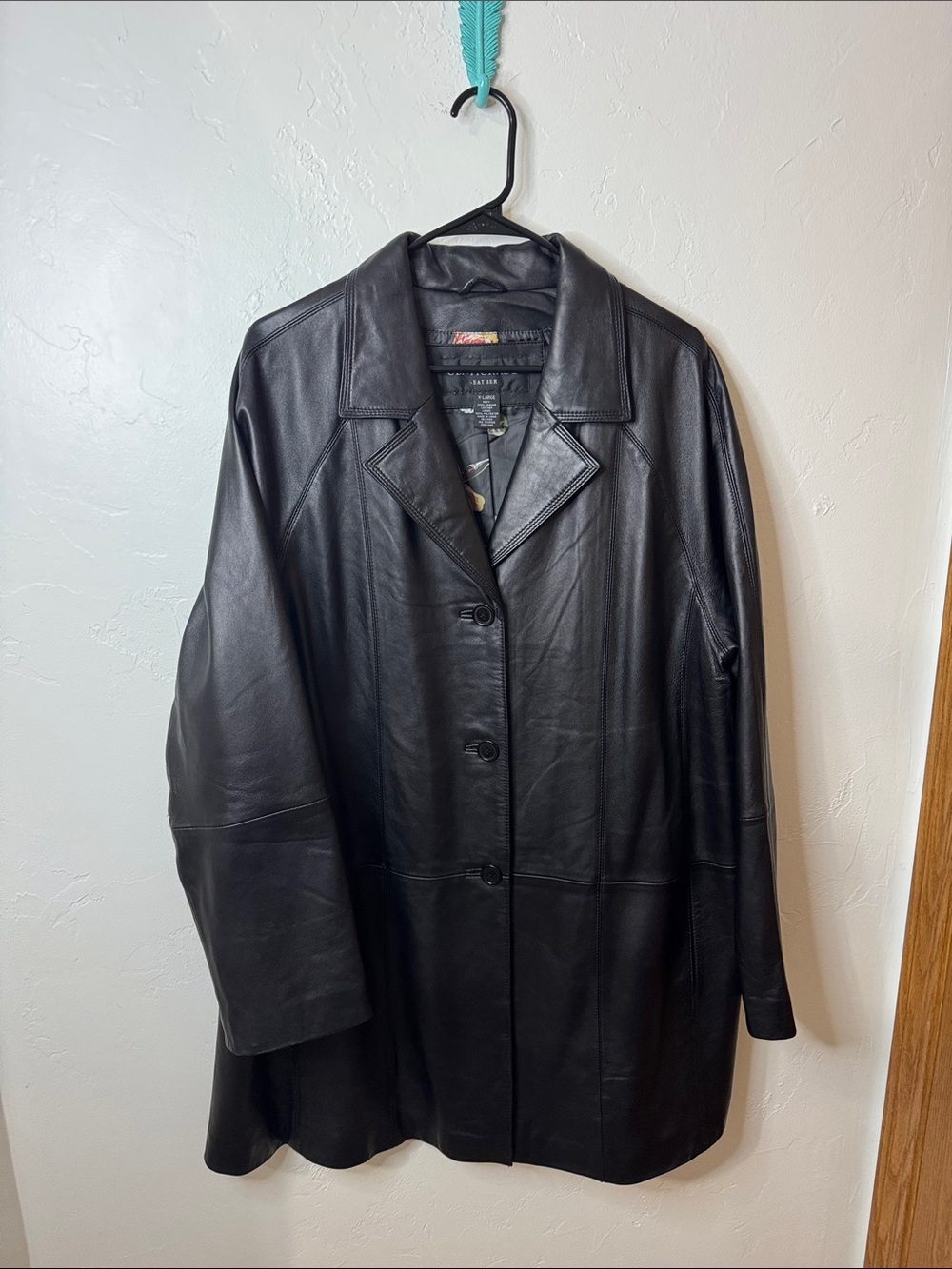 Centigrade black lamb skin leather blazer style XL